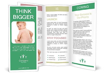 Isolated White Background Photo Of A Naked Baby Boy Brochure Template