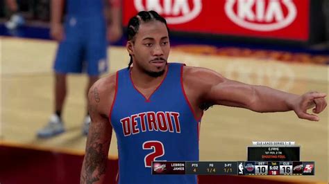 Nba 2k16 Full Play Playoffs Pistons Cavaliers Game 2 1stround Myleague Player Lock Lebron