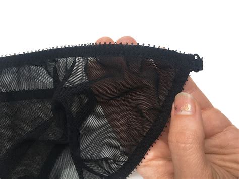 Black Lace Sheer Panties With Nude Lining Etsy