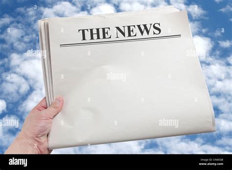 Hand Holding A Blank Newspaper Stock Photo 47471659 Alamy