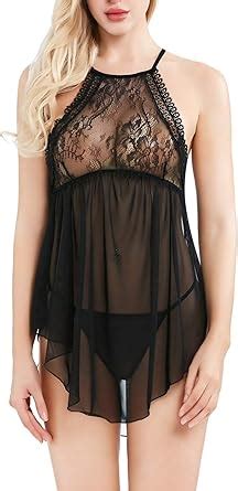 Ruzishun Sexy Lingerie For Women Lace Babydoll Bridal Lingeire Set Black Xl At Amazon Womens