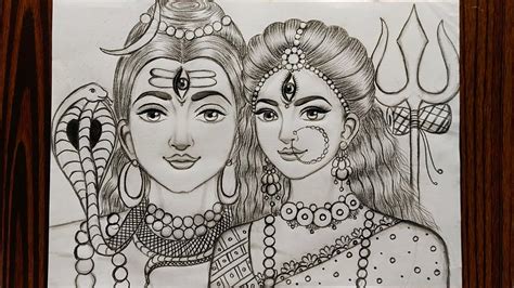 Shiva Parvati Drawing Durga Puja Special Drawing Navaratri Drawing