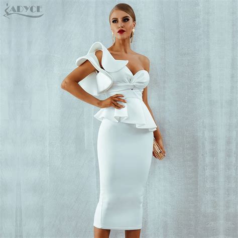 Женское вечернее платье миди ADYCE, белое облегающее платье средней ...