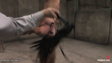 Gagged Bound Brunette Machine Fucked