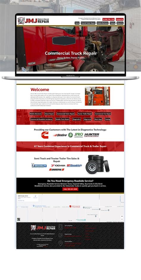 Jmj Truck And Trailer Repair Website Graphic Design Website Website