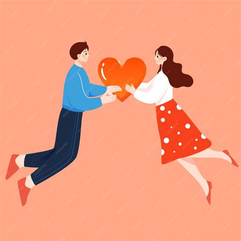 Premium Vector Valentines Day Man And Woman Expressing Love To Each