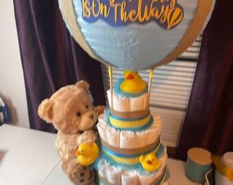 Mini Hot Air Balloon Diaper Cake Etsy