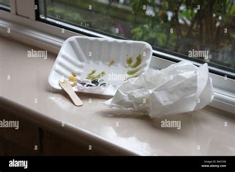 discarded fast food tray  rapper  litter stock photo alamy