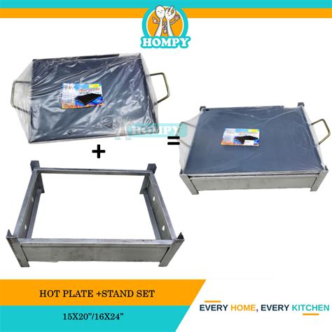 Rectangle Hot Plate With Stand Set Kuali Burger Dengan Kaki Hot Plate Stand With Hot Plate Set
