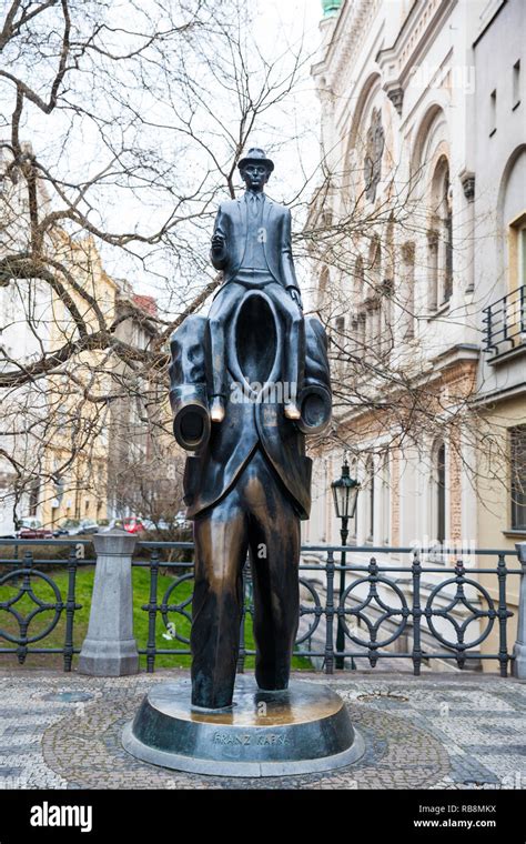 PRAGUE CZECH REPUBLIC APRIL 2018 The Statue Of Franz Kafka An