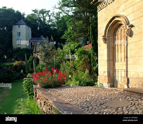 Gb Wales Gardens At Portmeirion Village Stock Photo Alamy