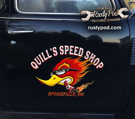 Personalized Speed Shop Hot Rod Vinyl Stickers Rustypod Store