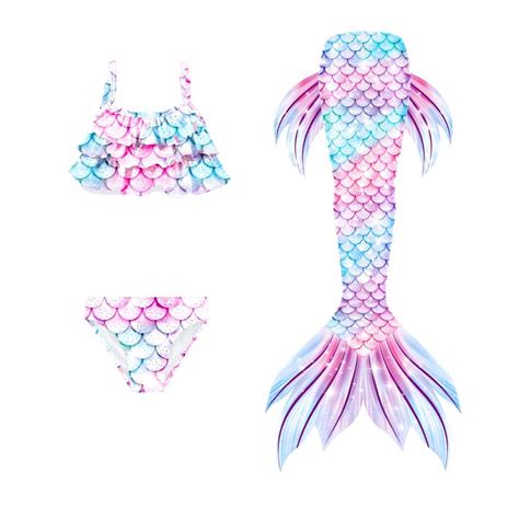 Girls Mermaid Tail Swimsuit Princess Cosplay Bikini For Beach Swimming Outlettrends Free