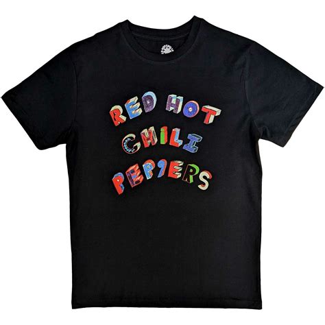 Red Hot Chili Peppers Unisex T Shirt Colourful Letters By Red Hot Chili Peppers