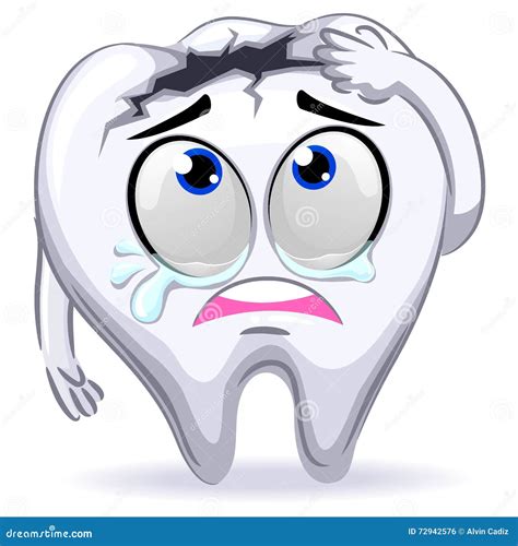 Crying Mascot Broken Tooth stock vector. Illustration of isolated