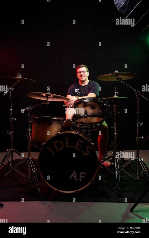Idles Drummer Jon Beavis Photographed At Factory Studios Bristol Stock