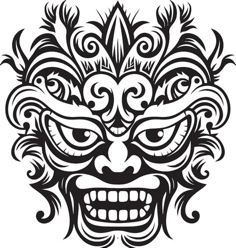 Artisan Heritage Traditional Mask Logo Design Serene Splendor Bali Mask ...