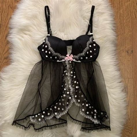 Victoria S Secret Black Pink Sexy Sheer Lingerie Size Gem