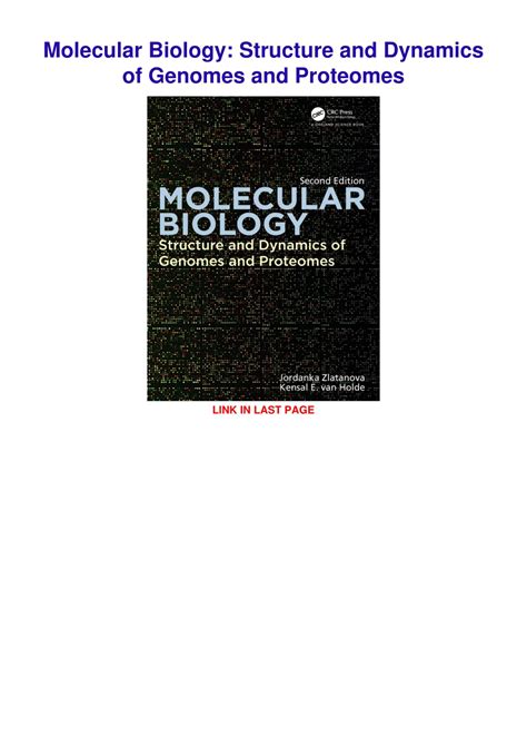 Ppt Pdf Read Molecular Biology Structure And Dynamics Of Genomes And