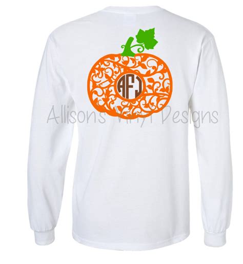 Personalized Fall Pumpkin Monogram Shirt Fall Thanksgiving