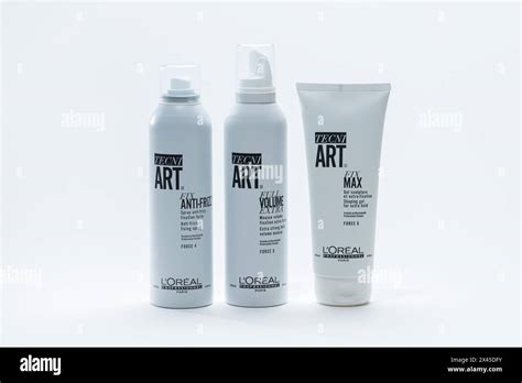 LOreal Professional TECNI ART VOLUME LIFT MOUSSE 250ml on isolated ...