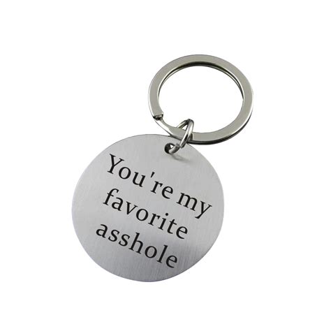 Pixnor Youre My Favorite Asshole Key Chain Stainless Steel Keyring