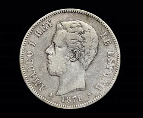 Pesetas Plata Sdm Amadeo I Espa A Variante Columna Corta