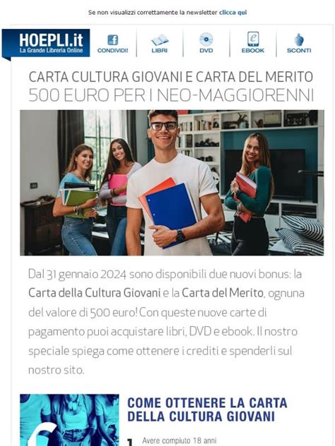 Carta Cultura Giovani E Carta Del Merito Euro Spendibili Per Libri