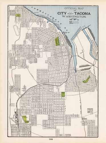 Official Map Of The City Of Tacoma Washington Art Source International