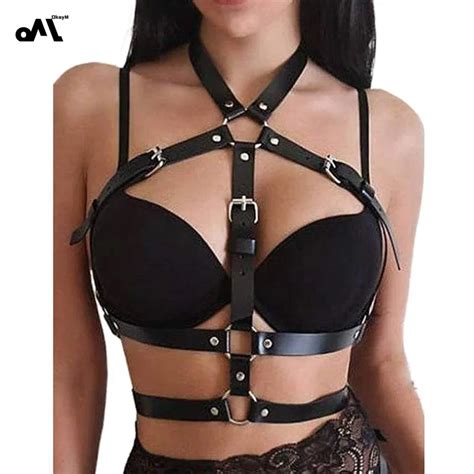 OkayM PU Leather Women S Adjustable Belt Underwear Sexy Bondage Lingerie Gothic Suspenders