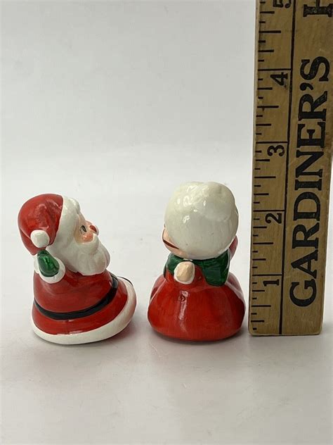 Vintage Lefton Mr And Mrs Santa Claus Christmas Candle Hugger Holder Japan Ebay