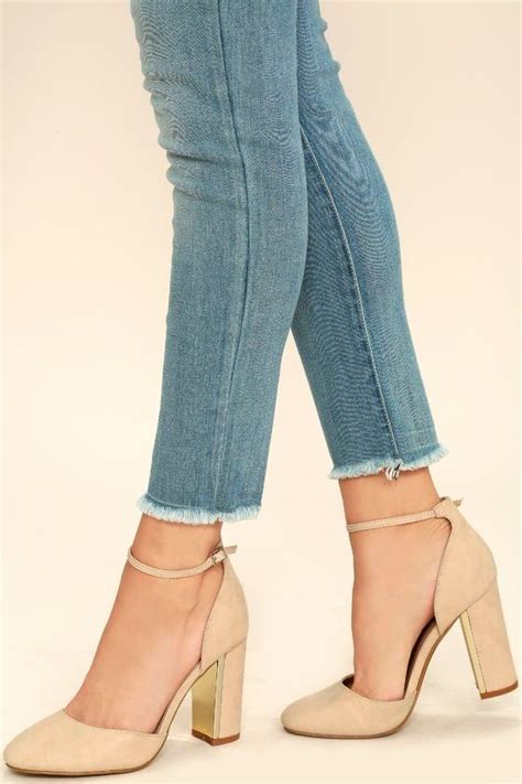 Laura Light Nude Suede Ankle Strap Heels Ankle Strap Heels Heels Lace Up Heels