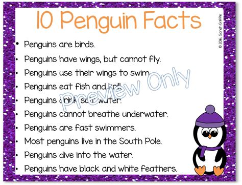daughters  kindergarten penguin facts  writing center