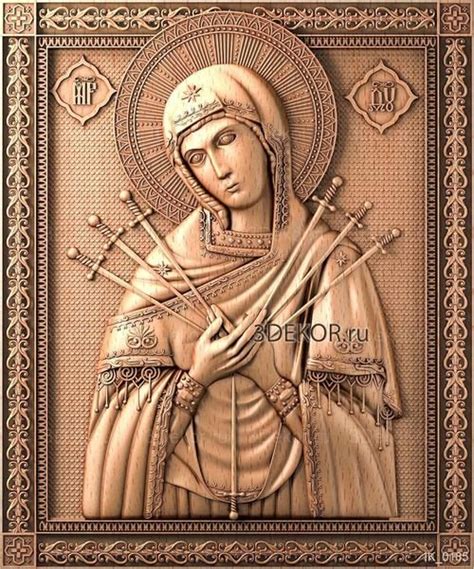 Семистрельная икона божьей матери | Художники, Дерево, Православные иконы