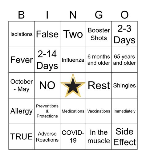 Vaccine Bingo Bingo Card