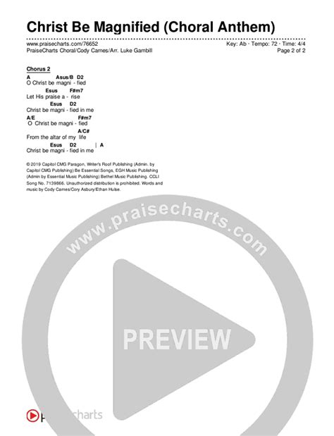 Christ Be Magnified Choral Anthem Satb Chords Pdf Cody Carnes Arr