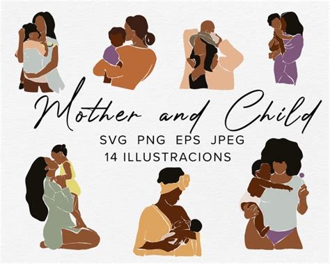 Mother Clipart Black Woman Svg Abstract Mother Svg African Etsy Uk