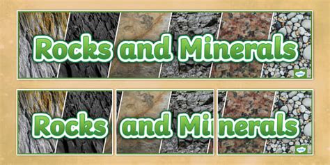 Rocks And Minerals Photo Display Banner Profesor Hizo