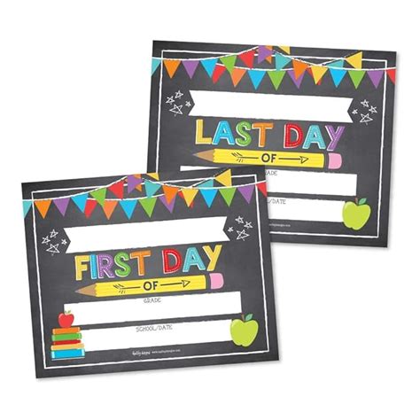 Buy 10 Colorful First And Last Day Of School Signs Back To School