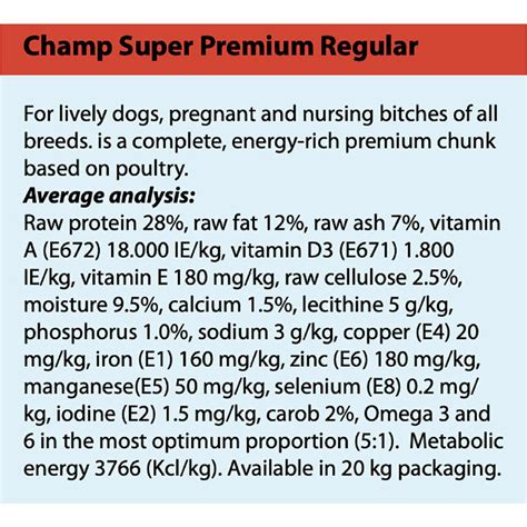 Champ Regular (20kg) – Platinum Pet Food Sdn Bhd