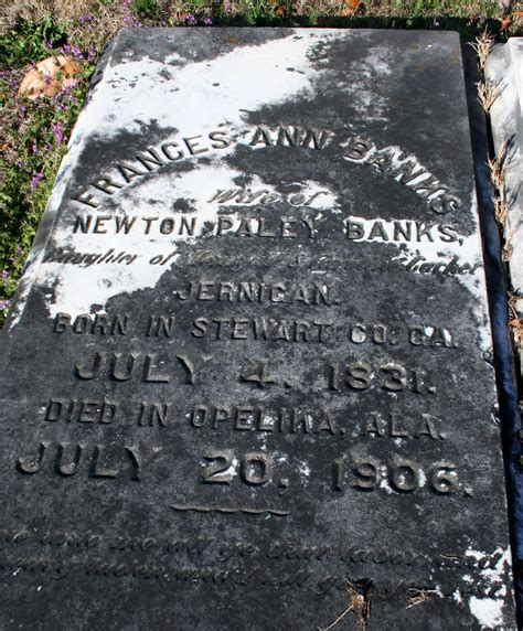 Frances Ann Jernigan Banks 1831 1906 Find A Grave Memorial