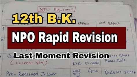 12th BK NPO Rapid Revision Before Exam Atul Sir YouTube