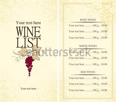 FREE 10+ Sample Wine Menu Templates in EPS