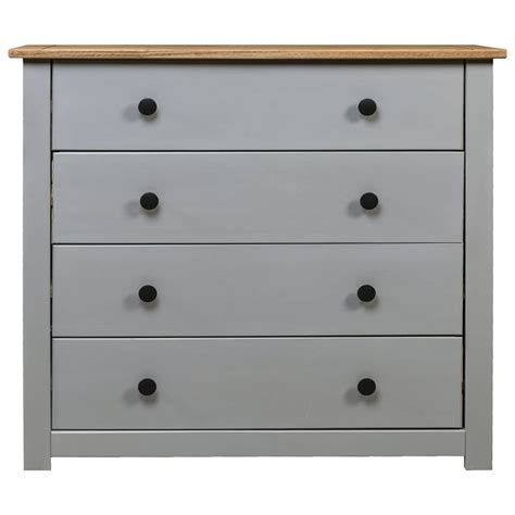 Sideboard Grau 80x40x73 Cm Kiefernholz Panama Weddig