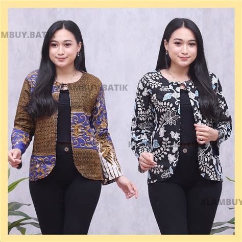 Jual Bolero Kancing Bolak Balik Batik Kampus Outer Batik Cardigan