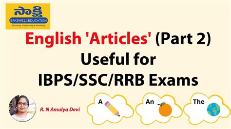 Online Class: English 'Articles' (Part 2) useful for IBPS/SSC/RRB Exams