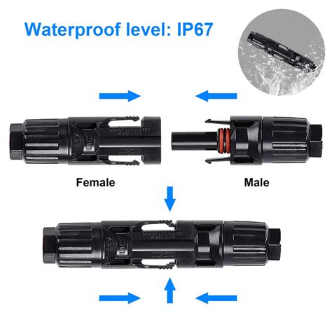 Acopower 3 Pairs Pv Connector Malefemale Solar Panel Cable Connectors Outbound Power