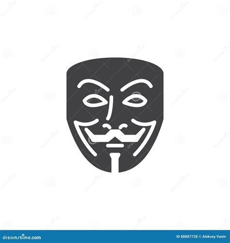 Anonymous Mask Icon Vector Filled Flat Sign Stock Vector