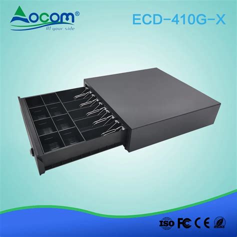 Ecd 410g 410 Black 12v 24v Rj12 Metal Cash Drawer For Pos Systems