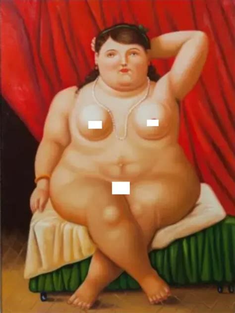 Scene Femme Nue D Apres Botero Tableau Peinture Huile Sur Toile Sign E